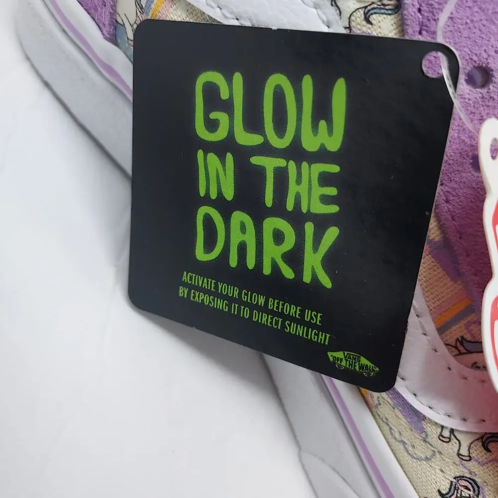 NEW Vans 'Glow In The Dark' Mythical Unicorns Glow Sheer Lilac Size 1 - Picture 4 of 9